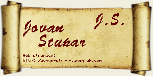 Jovan Stupar vizit kartica